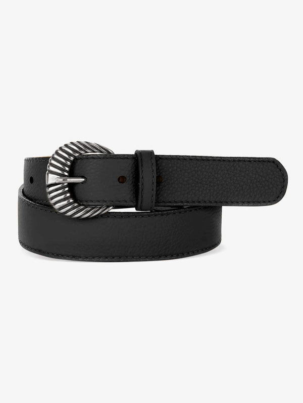 Lisette Belt - Black Nappa Silver-Brave Leather-Over the Rainbow