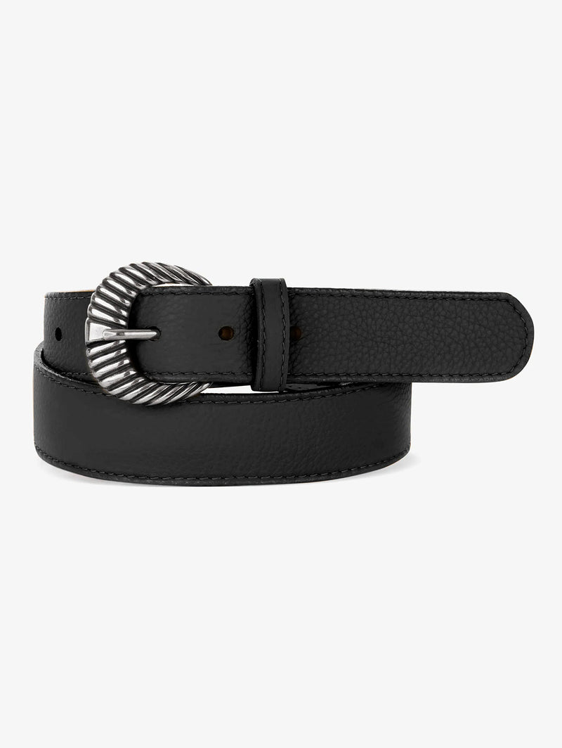 Lisette Belt - Black Nappa Silver-Brave Leather-Over the Rainbow