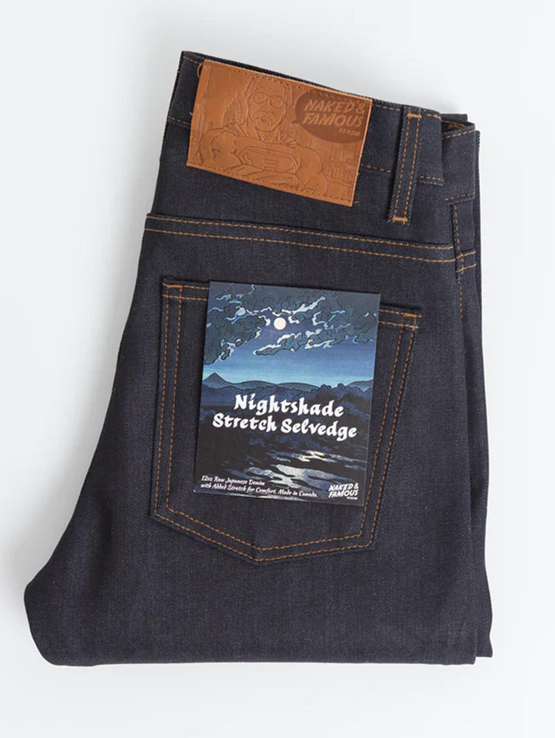 Nice Guy Stretch Selvedge Jean - Nightshade-Naked & Famous-Over the Rainbow