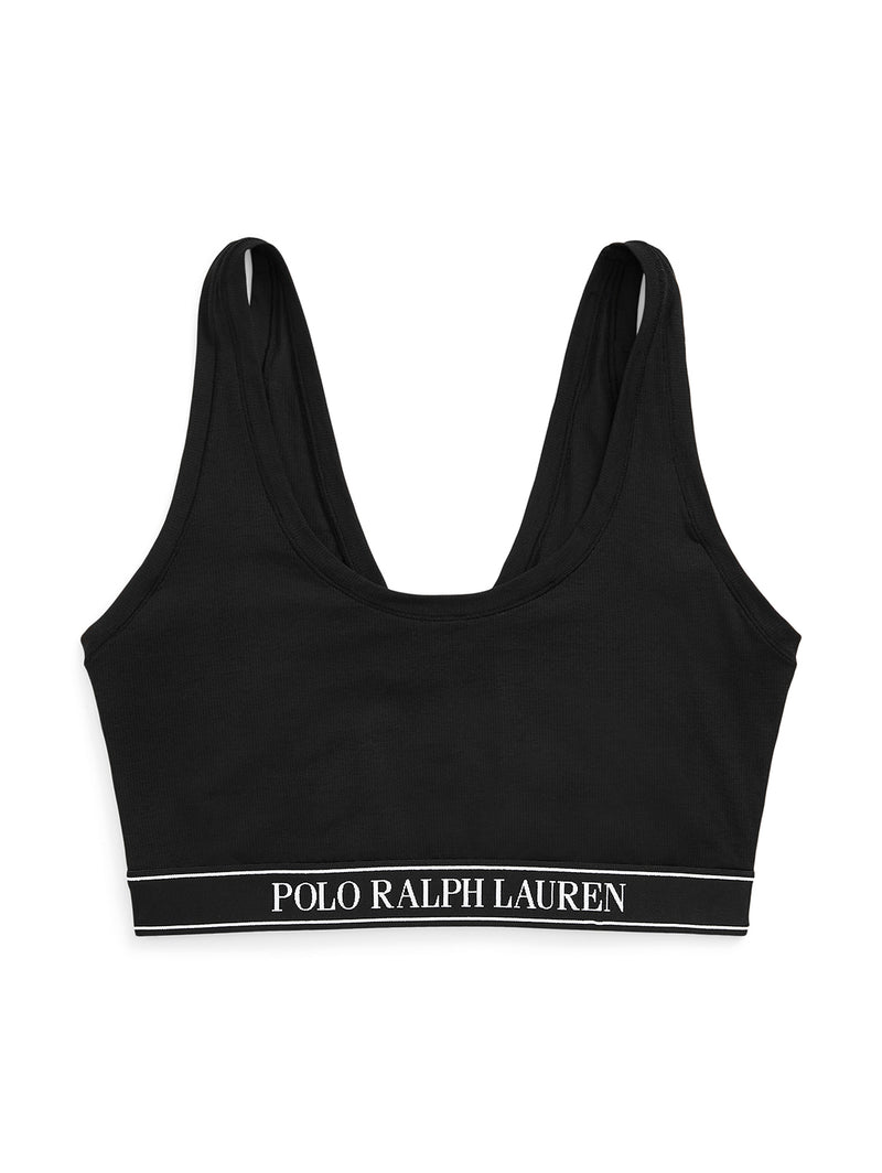 Scoop Cropped Tank Bralette - Onyx-POLO by RALPH LAUREN-Over the Rainbow