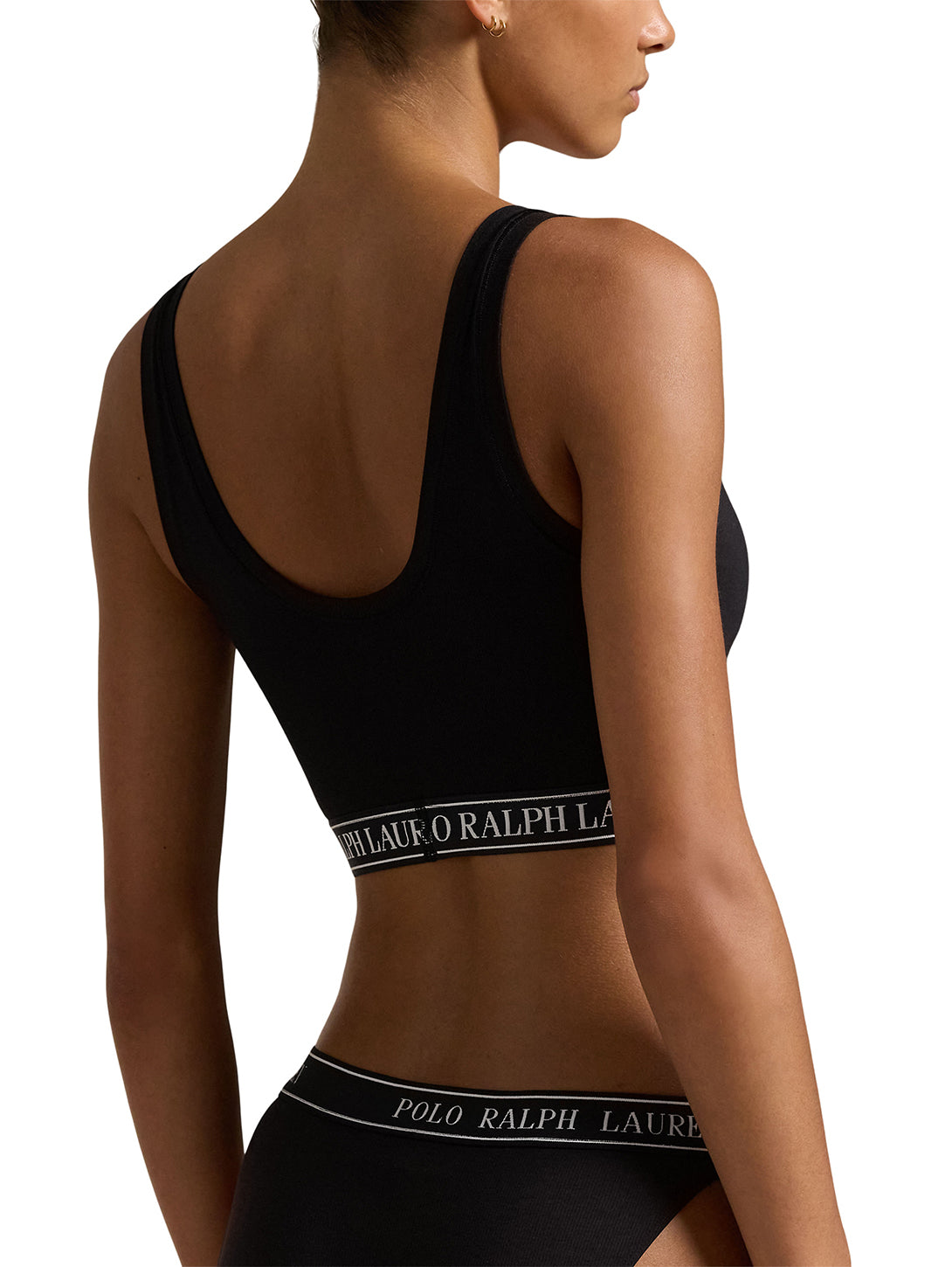 Scoop Cropped Tank Bralette - Onyx-POLO by RALPH LAUREN-Over the Rainbow