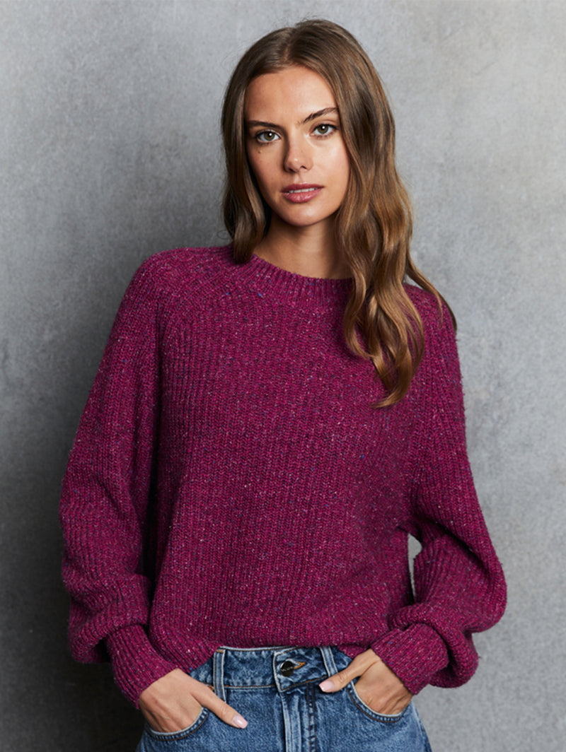 Shaker Puff Sweater - Berries-AUTUMN CASHMERE-Over the Rainbow