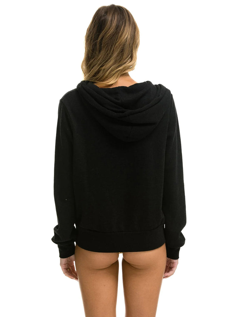 5 Stripe Zip Hoodie - Black Pink Purple-AVIATOR NATION-Over the Rainbow