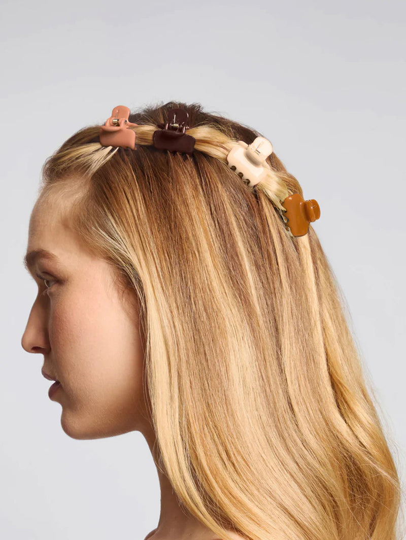 Recycled Mini Cloud Claw Clips 8pc - Sedona
