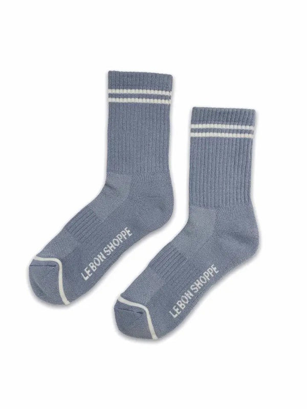 Boyfriend Socks- Blue Grey