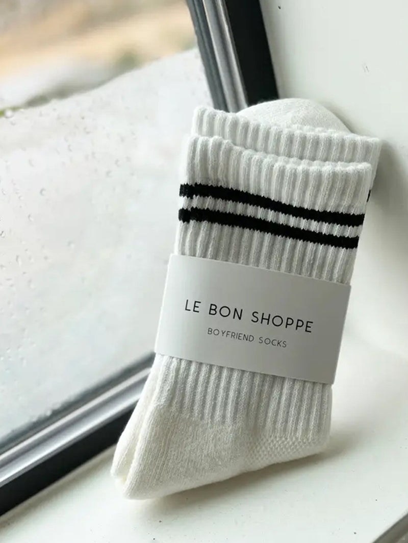 Boyfriend Socks- Classic White