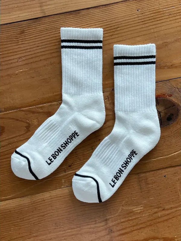Boyfriend Socks- Classic White
