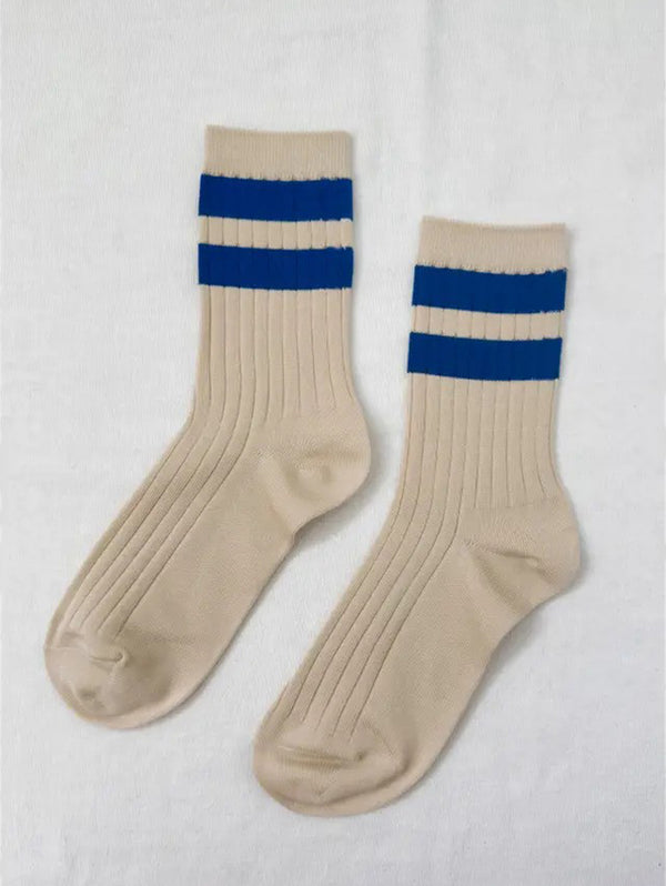 Her Varsity Socks - Azure