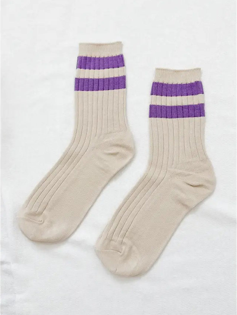 Her Varsity Socks - Ube