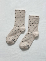 Sneaker Socks - Oatmeal Polka Dot