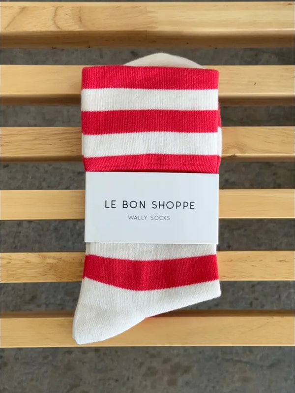 Wally Socks - Wide Red Stripe