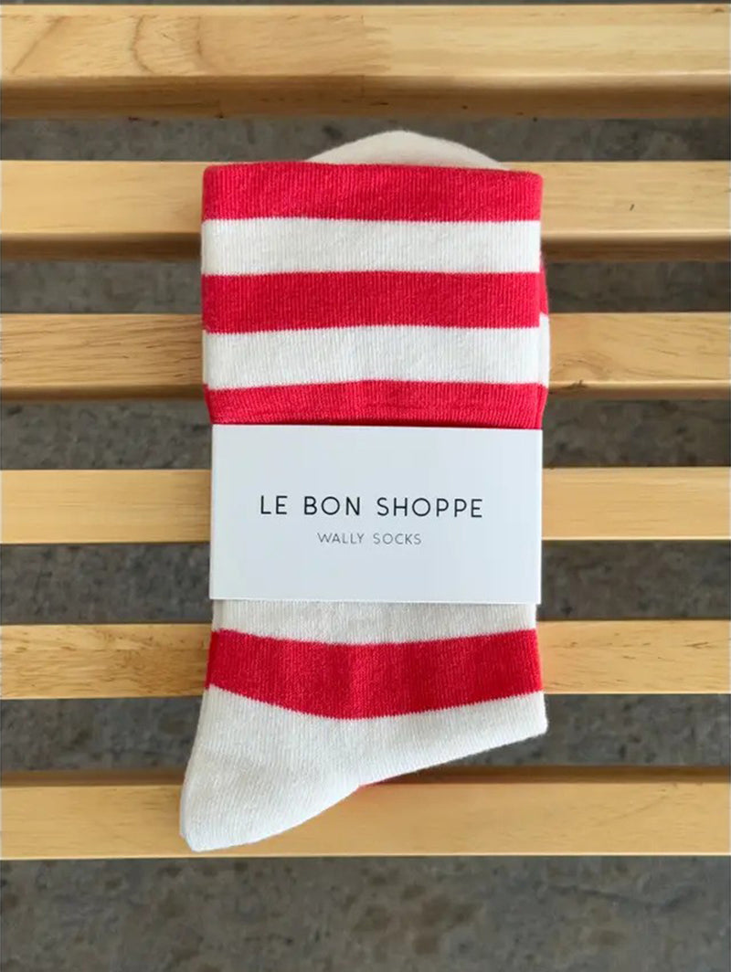 Wally Socks - Wide Red Stripe