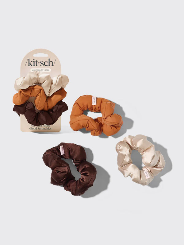 Recycled Fabric Cloud Scrunchies 3pc Set - Sedona