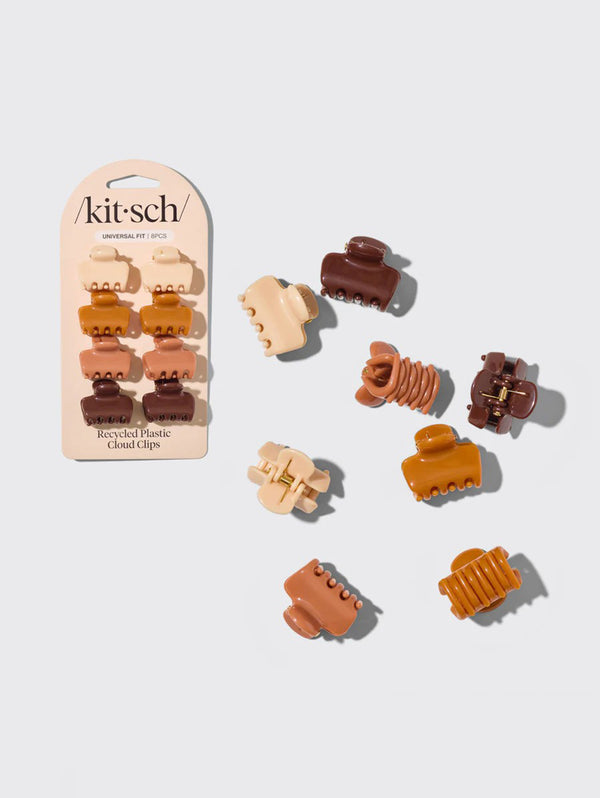 Recycled Mini Cloud Claw Clips 8pc - Sedona