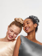 Satin Sleep Pillow Scrunchies - Charcoal Gold-KITSCH-Over the Rainbow