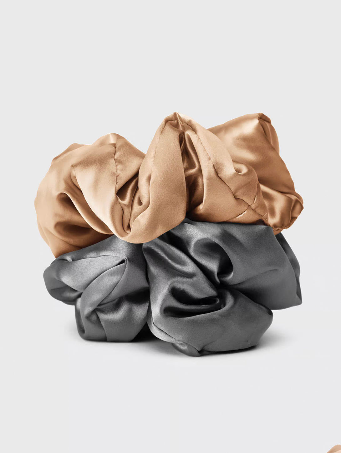 Satin Sleep Pillow Scrunchies - Charcoal Gold-KITSCH-Over the Rainbow