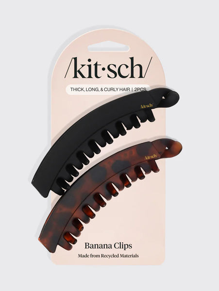 KITSCH | Banana Clip 2pc- Black & Tort | Over The Rainbow Canada