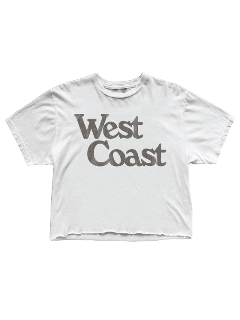 West Coast Cropped Tee - White-Retro Brand Black Label-Over the Rainbow