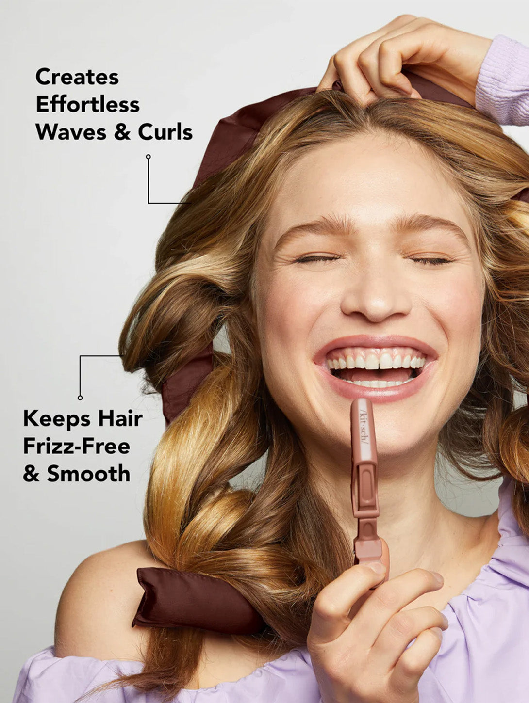 XL Satin Heatless Curling Set - Chocolate-KITSCH-Over the Rainbow