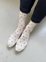 Sneaker Socks - Oatmeal Polka Dot