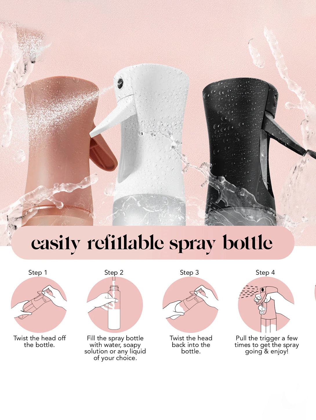 Continuous Spray Bottle - Terracotta-KITSCH-Over the Rainbow