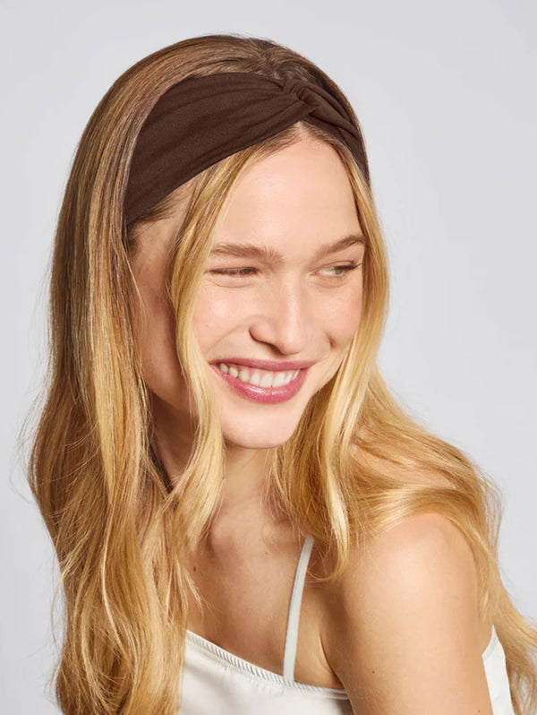Recycled Wide Twist Headbands 2pc Set- Rosewood