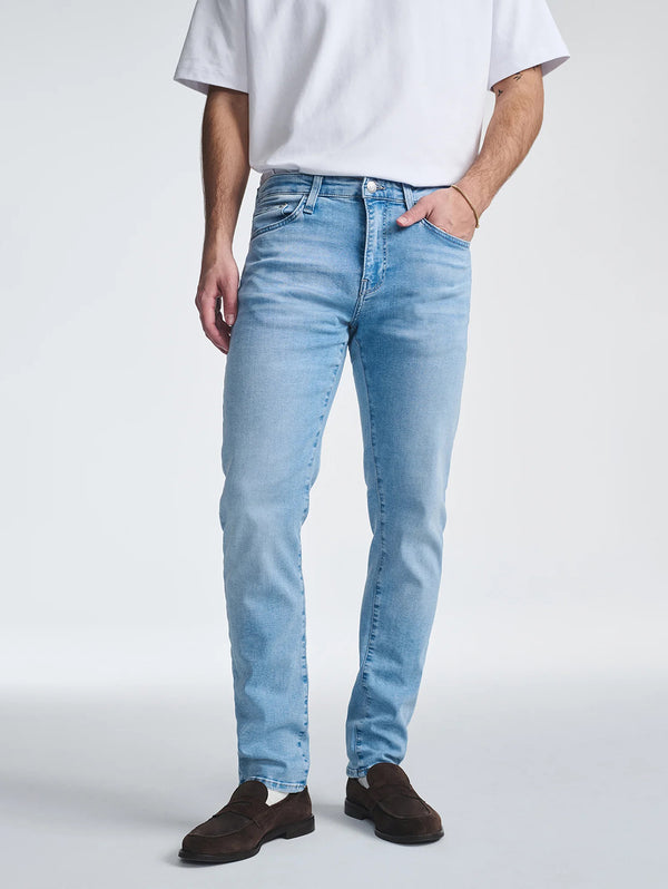 Marcus Slim Straight Jean - Aqua Blue Feather Blue
