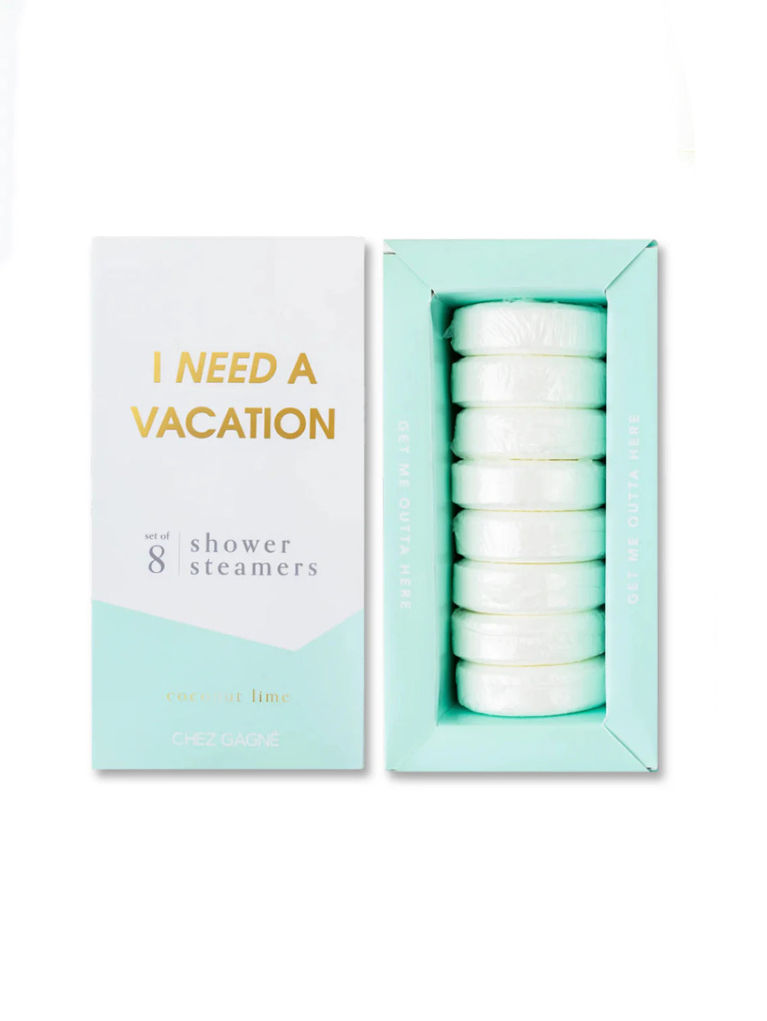 I Need A Vacation Shower Steamer Set - Coconut Lime-CHEZ GAGNE LETTERPRESS-Over the Rainbow