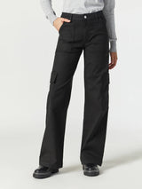 Alva Cargo Pant - Black Luxe Twill-Mavi-Over the Rainbow