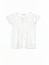 Navi Embroidered Top - White