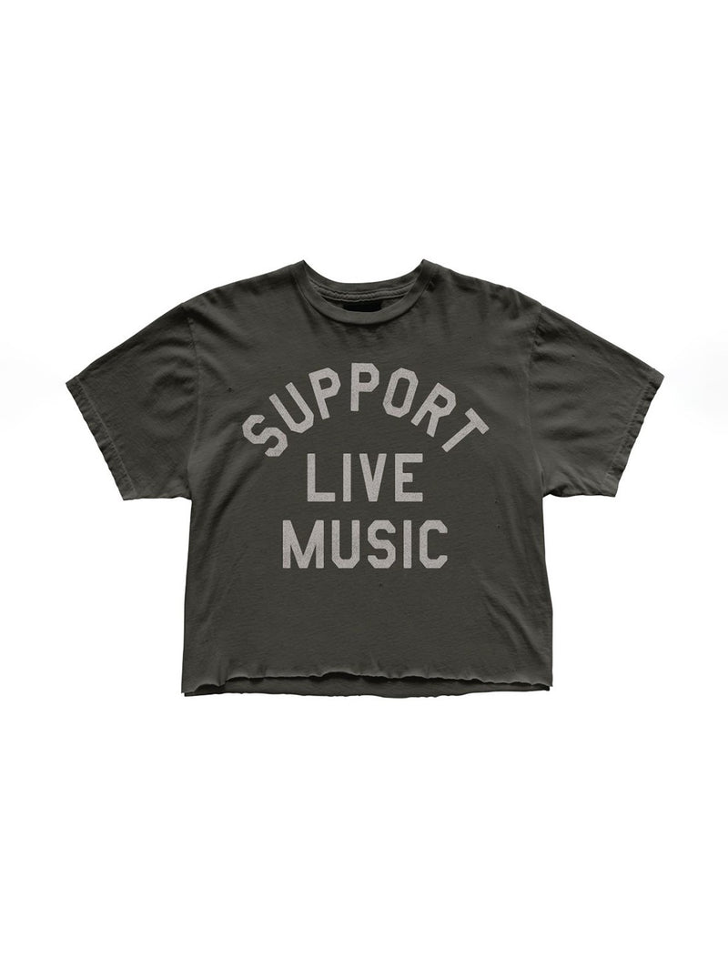 Support Live Music Tee - Vintage Black-Retro Brand Black Label-Over the Rainbow