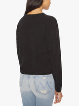 Long Sleeve Slouchy Cut Off Tee - Black-Mother-Over the Rainbow