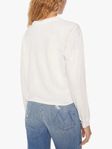 Long Sleeve Slouchy Cut Off Tee - Bright White-Mother-Over the Rainbow