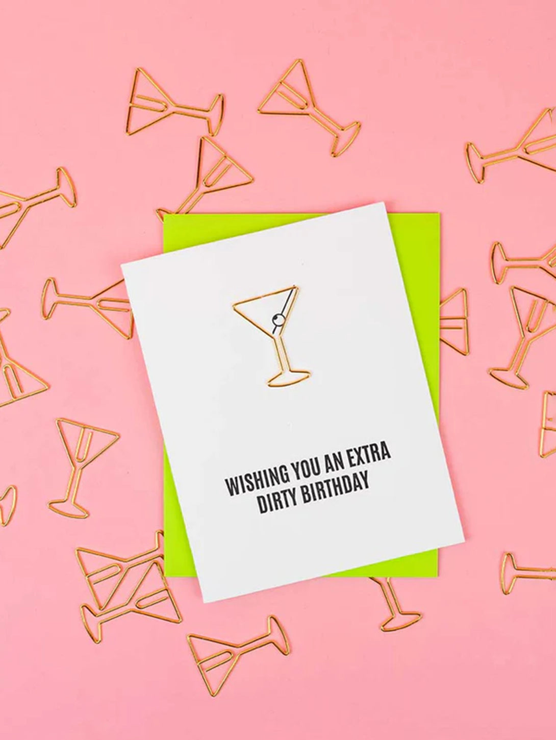 Extra Dirty Birthday Paper Clip Letterpress Card-CHEZ GAGNE LETTERPRESS-Over the Rainbow