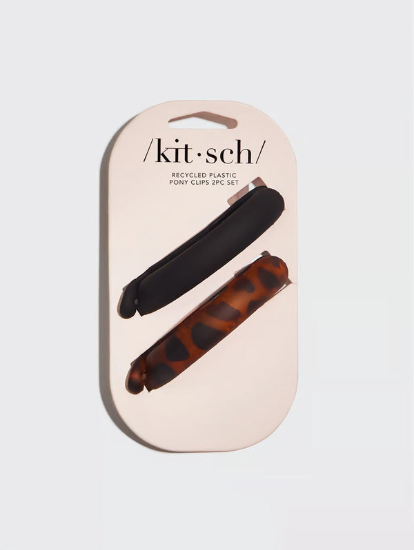 Pony Clip (2 Pack) - Black Tort-KITSCH-Over the Rainbow