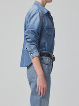 Cropped Western Shirt - Carolina Blue-Citizens of Humanity-Over the Rainbow