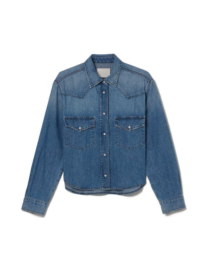 Cropped Western Shirt - Carolina Blue-Citizens of Humanity-Over the Rainbow