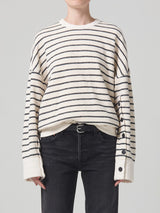 Luella Cape Sleeve Fleece - Channing Stripe-Citizens of Humanity-Over the Rainbow