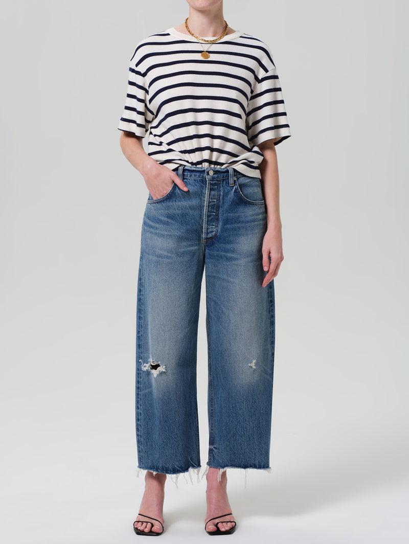 Goldie Tee - Azure Stripe