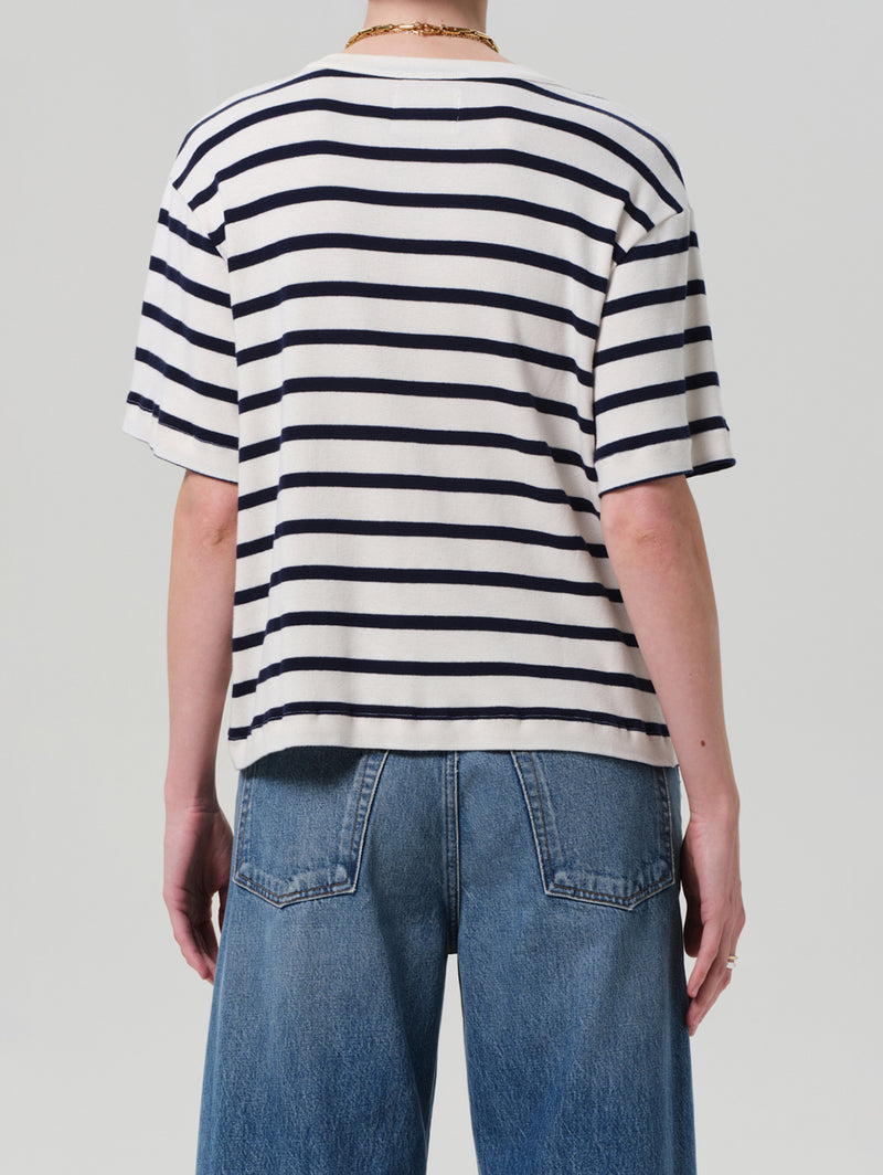 Goldie Tee - Azure Stripe
