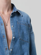 Frances Cropped Cape Shirt - Skyland