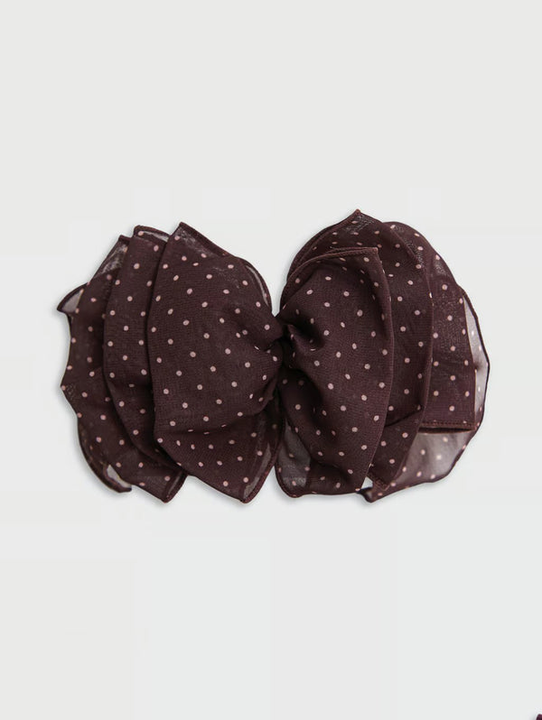 Chiffon Bow Barrette - Polka Dot-KITSCH-Over the Rainbow