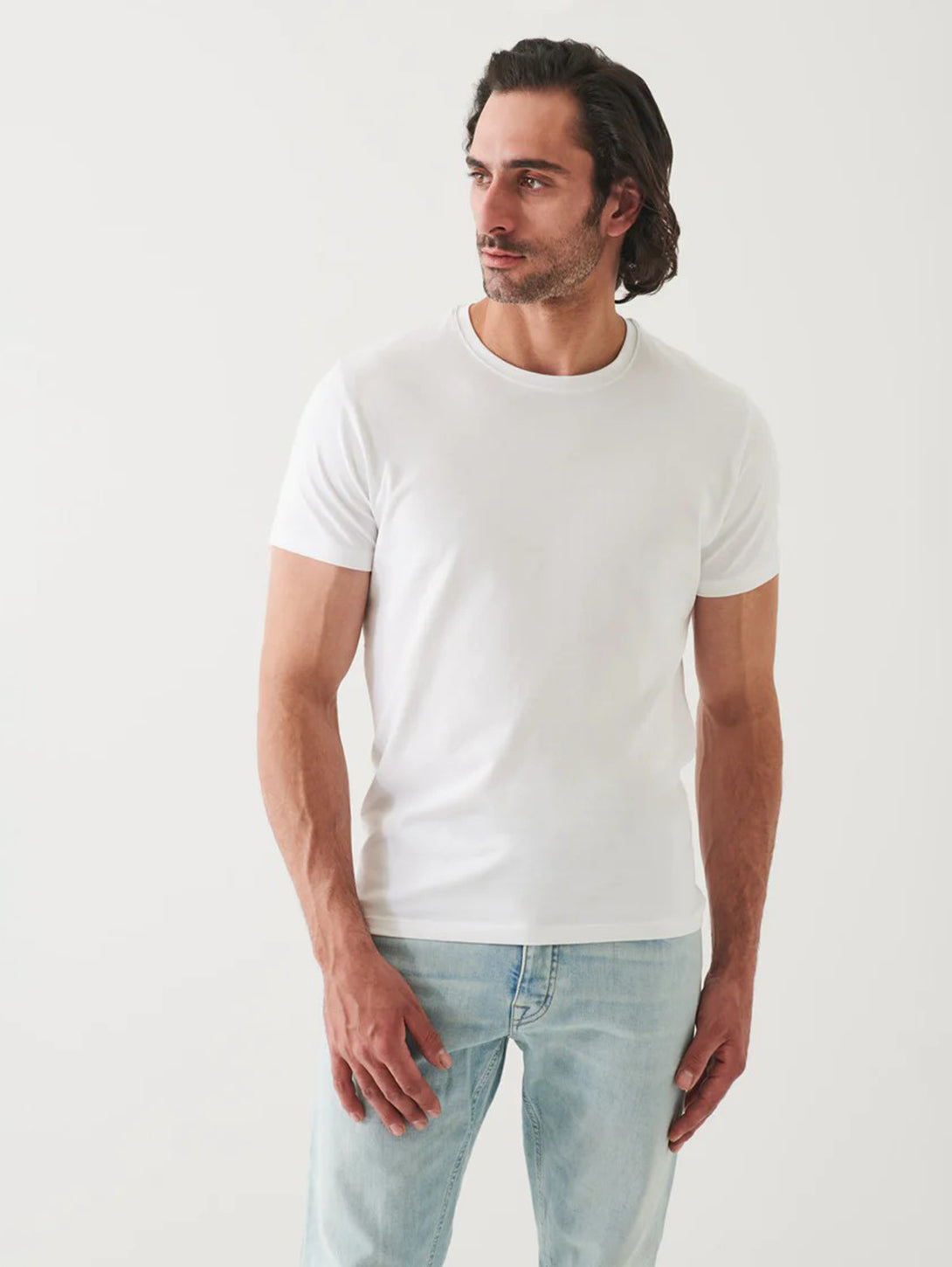 Iconic Pima Crew Neck T-Shirt-Patrick Assaraf-Over the Rainbow