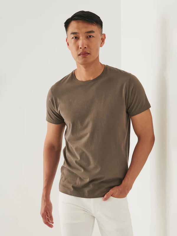 Short Sleeve Iconic Crew Tee - Khaki-Patrick Assaraf-Over the Rainbow