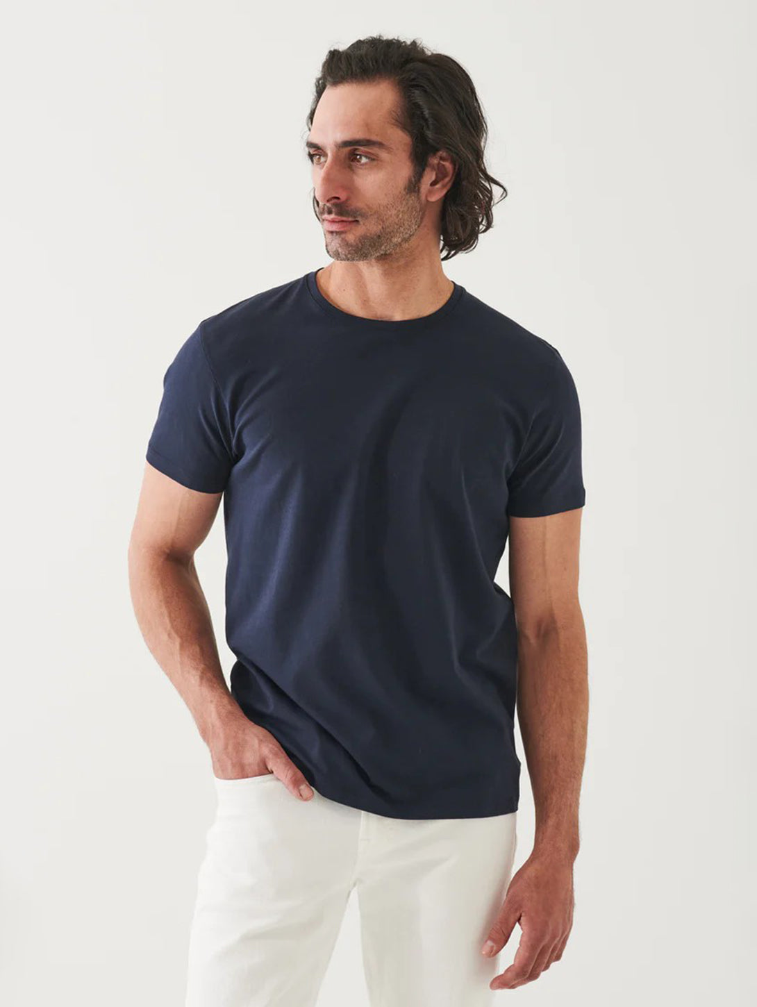 Iconic Pima Crew Neck T-Shirt-Patrick Assaraf-Over the Rainbow