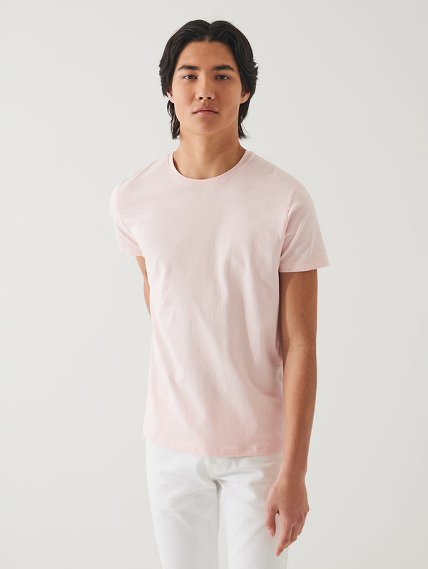 Iconic Crew Tee - Pale Pink-Patrick Assaraf-Over the Rainbow