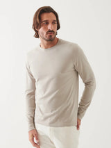Pima Cotton Stretch Long Sleeve Tee - Aluminum-Patrick Assaraf-Over the Rainbow