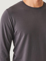 Long Sleeve Iconic Crew Tee - Battleship-Patrick Assaraf-Over the Rainbow