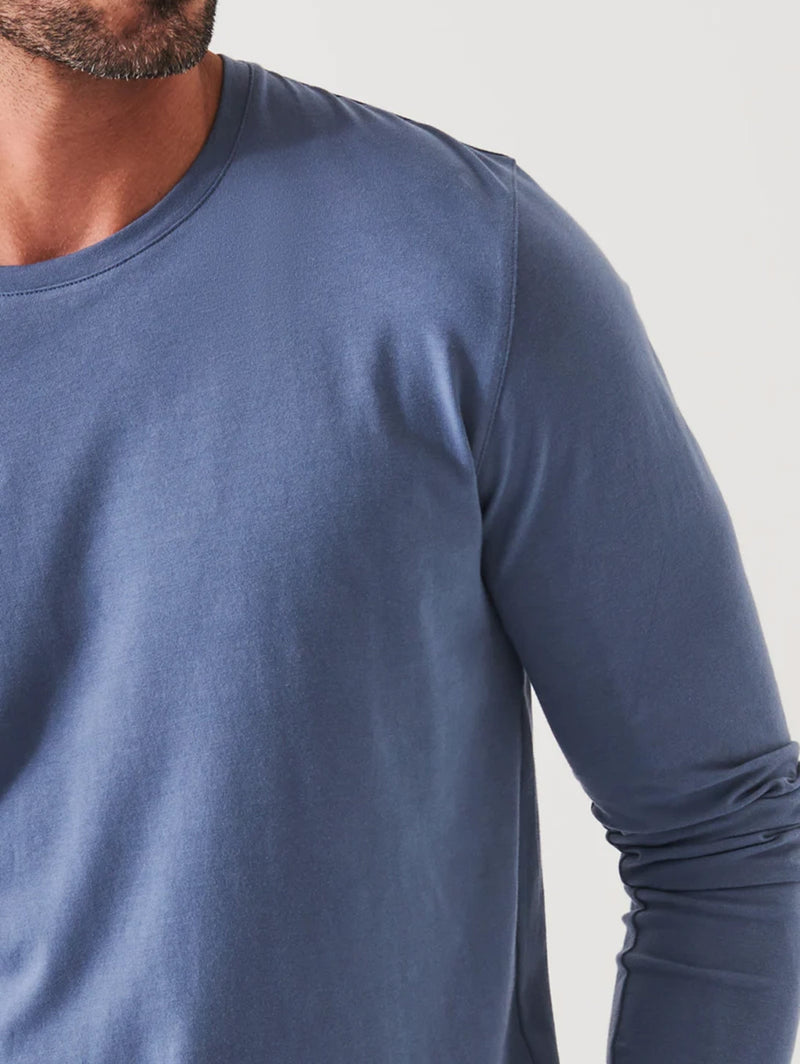Long Sleeve Iconic Crew Tee - Seaport-Patrick Assaraf-Over the Rainbow