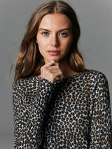 Leopard Crew Sweater - Brown-AUTUMN CASHMERE-Over the Rainbow